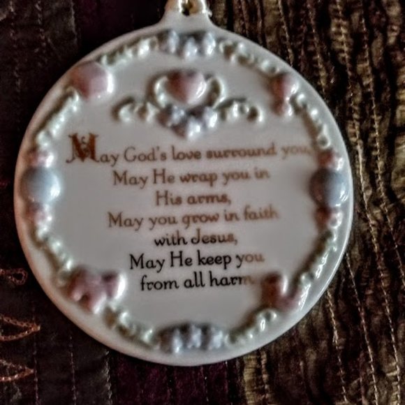 May God's Love Surround You Ceramic Name Tag - New - Picture 2 of 4